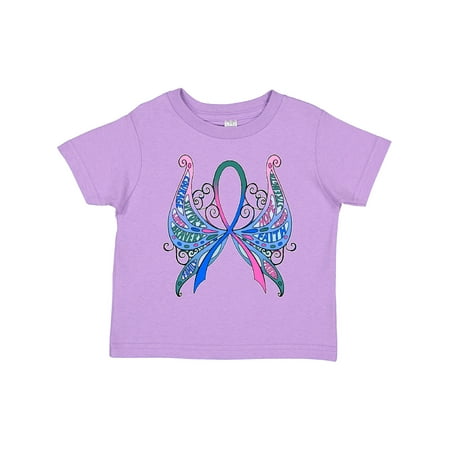 

Inktastic Thyroid Cancer Awareness with Butterfly Ribbon Words Boys or Girls Toddler T-Shirt