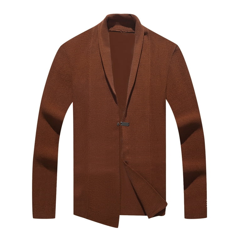 Mens Autumn Fashion Leisure Solid Fasten Thin Jacket Blouse Coat