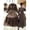 Multicolor-XXL, variant on Multicolor Leopard Print Maxi Dress With Ruffle Neck And Elastic Waist