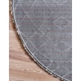 thumbnail image 5 of Unique Loom Rabat Shag Collection Area Rug - Geometric (8' Round Gray/Ivory), 5 of 7
