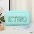 thumbnail image 1 of Bolsa de cosméticos de gran capacidad para viajes y vacaciones, con pegatinas del alfabeto bordadas, para cosméticos y productos para el cuidado de la piel, 1 of 4