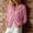 Pink, variant on Qulqfy Cotton Essentials Hoodie Fall Lightweight Long Sleeve Petite Black Button Up Casual Drawstring Hooded Womens Tops L