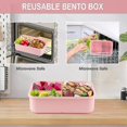 thumbnail image 4 of Fiambrera para adultos, fiambrera Bento para niños de 1200 ml con 3 compartimentos, fiambrera Bento a prueba de fugas con utensilios, 4 of 5