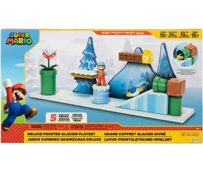 World of Nintendo Super Mario DELUXE Frosted Glacier Playset (Includes