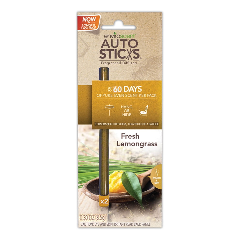 Enviroscents Auto Sticks Natural Car Air Fresheners, 1Pack with 2