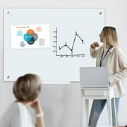 Magnetic Glass Whiteboard 48'' x 36'' Large Tempered Glass Dry Erase Board for Wall, Frameless Whiteboards Magnetic Dry Erase White Board for Wall