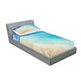 thumbnail image 2 of Ambesonne Beach Fitted Sheet & Pillow Sham Set, Sunny Seashore and Shells, Twinxl, Aqua Cream Blue, 2 of 2