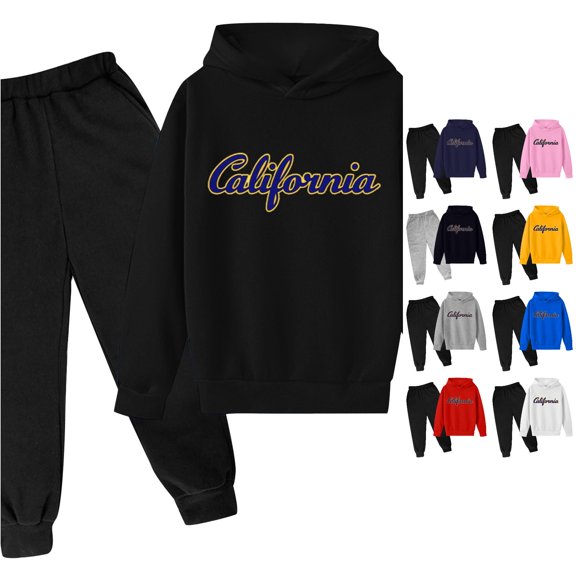 Toddler Boy Casual Clothing Set Autumn and Winter Letter Printed Long Sleeve Hoodie Sweatshirt and Pants Cute Sets Size 3-4T ,Black