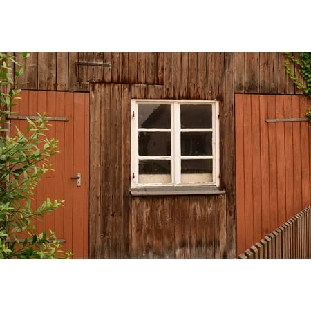 LAMINATED POSTER Window Facade Old Log Cabin Hut Timber Faade Poster Print 24 x