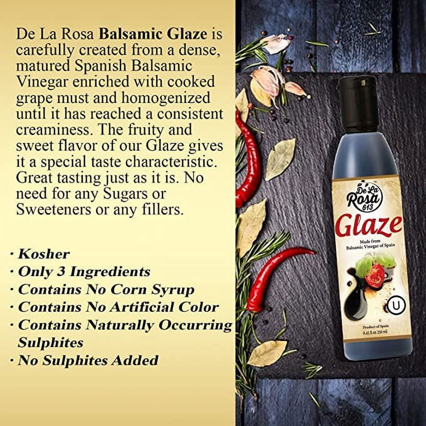 De La Rosa 613 Balsamic Glaze, Vegan, Kosher, 8.45 Oz (Pack of 2)
