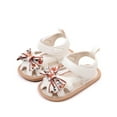thumbnail image 3 of Biezeib Baby Girls Summer Sandals Floral Embroidery Bow Decor PU Leather Hollow Out Non Slip Shoes, 3 of 6