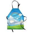 thumbnail image 1 of Grass Apron, Rainbow and Lonely Tree Illustration on Hills Cartoon Composition Summer Pattern, Unisex Kitchen Bib with Adjustable Neck for Cooking Gardening, Adult Size, Multicolor, by Ambesonne, 1 of 4