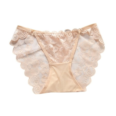 

Womens Underwear Briefs Breathable Lace Hollow Low Waist Cotton Crotch Panties