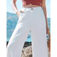 thumbnail image 3 of Womens Casual High Waisted Wide Leg Pants Button Up Straight Leg Trousers, 3 of 4
