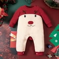 thumbnail image 2 of Weebloom Baby Christmas Loungewear Bodysuit Solid Long Sleeve Jumpsuit Cute Outfit Pajamas 3-6 Months, 2 of 8