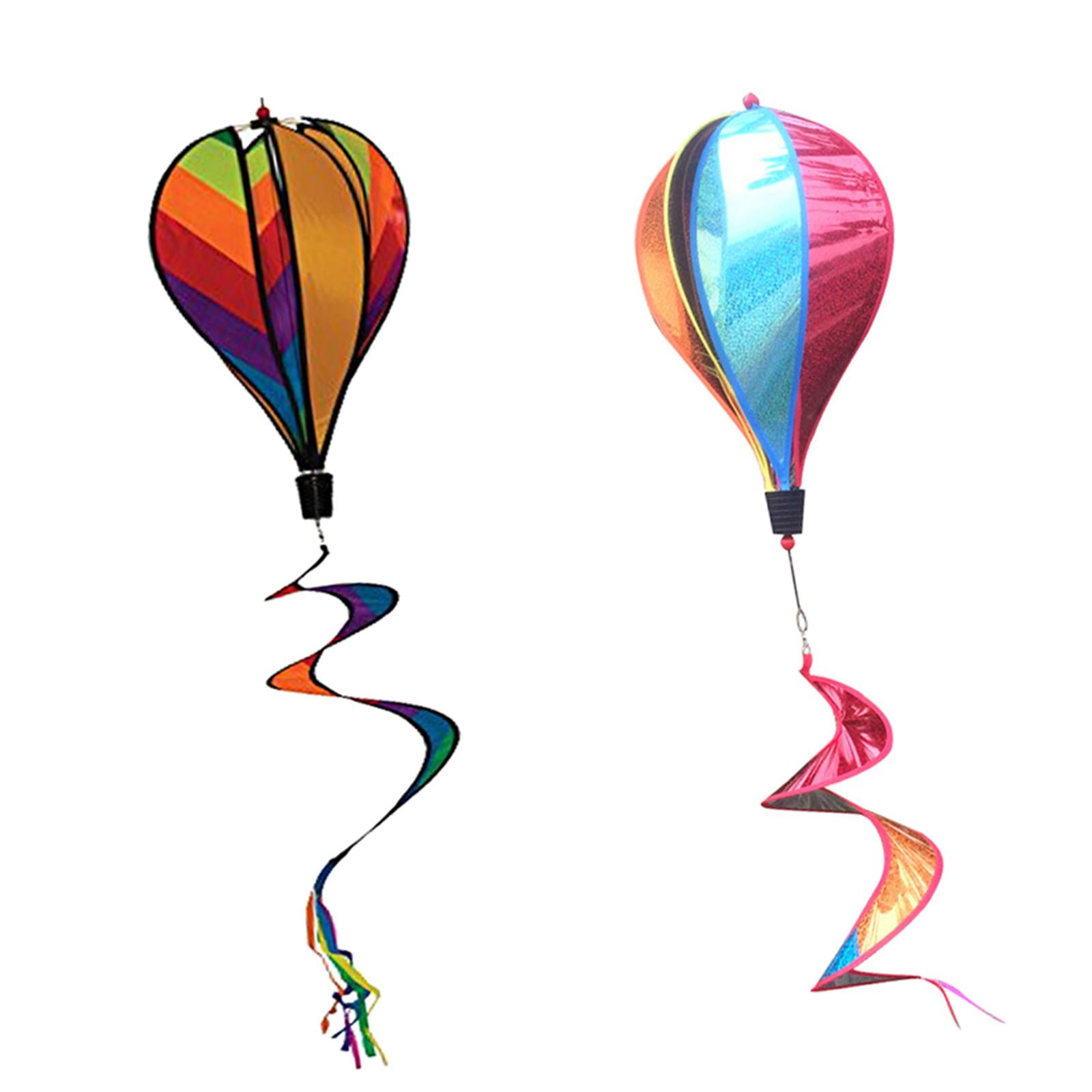 2PCS Hot Air Balloon Colorful Windsock Kites Garden Lawn Decor Outdoor Toy 