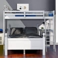 thumbnail image 3 of SESSLIFE Twin Over Full Bunk Bed with Cabinet and Ladder, Home Use Bunk Bed, Modern Separable Bunk Bed for Teens Adults, Heavy Duty Wooden Bunk Bed Frame, White, 3 of 11