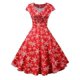 thumbnail image 3 of Vestido de fiesta de Navidad para mujer, Vestido de manga corta con cuello en V, estampado Vintage elegante, vestido de verano para fiesta de Navidad y Año Nuevo, bata 3XL, 2022, 3 of 4