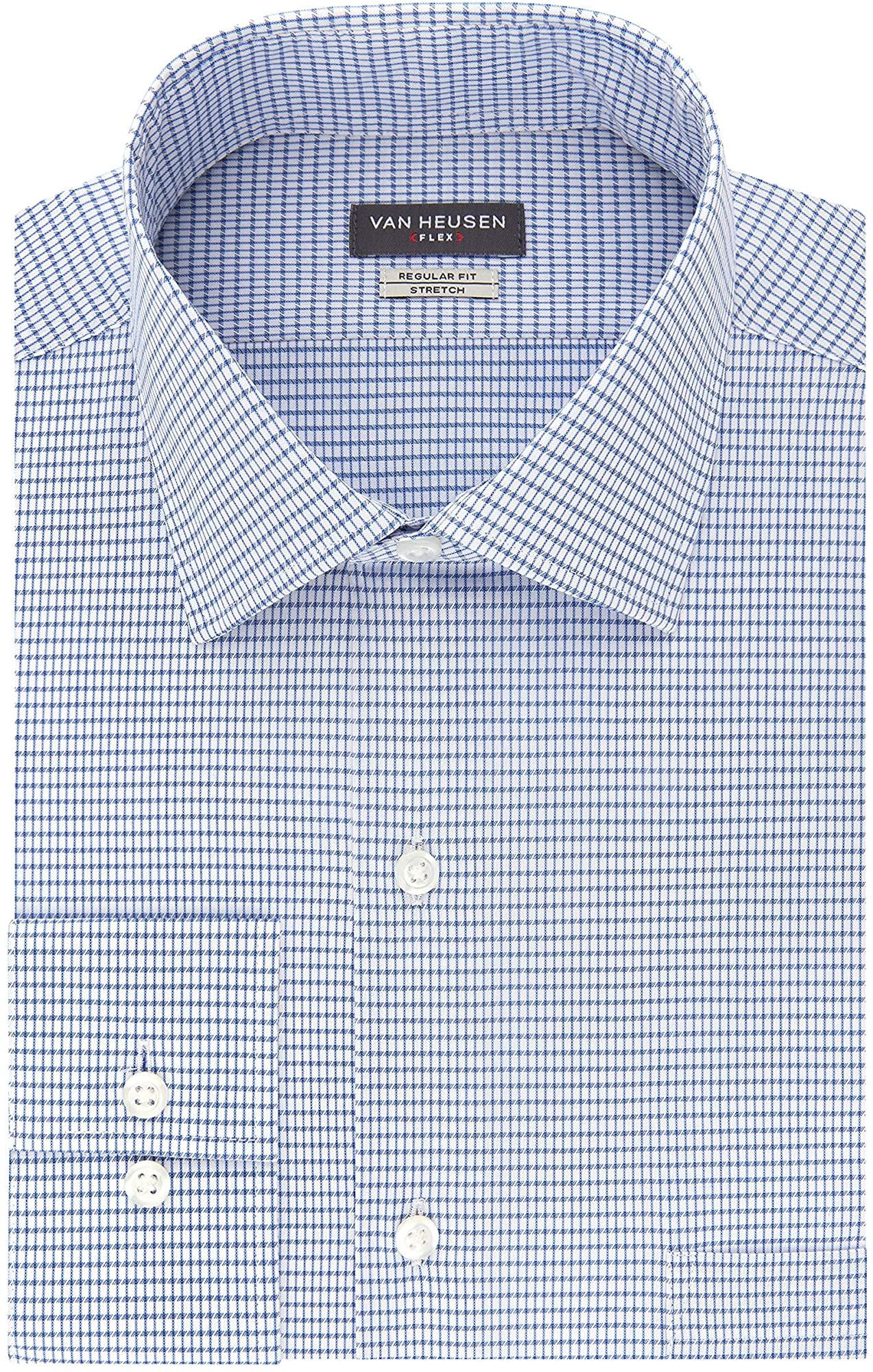 Van Heusen Mens Dress Shirt Regular Fit Flex Collar Stretch Check | Walmart Canada