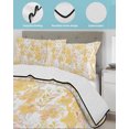 thumbnail image 4 of Yellow Flowers Twin Size Down Alternative Comforter, Lightweight Comforter Quilt Bedding Set with Pillow Shams Watercolor Summer Botanical Floral All Seasons Bed Comforter Duvet Insert 68"x86", 4 of 7