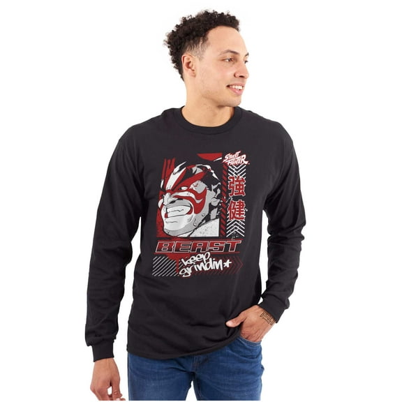 Street Fighter E Honda Beast Grindin Men's Long Sleeve Tee T Shirt Brisco Brands S