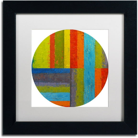 Trademark Fine Art "Round" Canvas Art by Michelle Calkins, White Matte, Black Frame