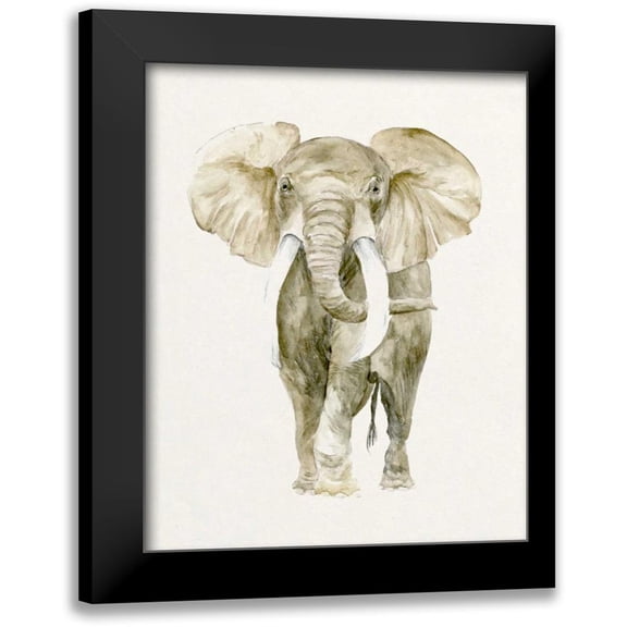 Wang, Melissa 12x14 Black Modern Framed Museum Art Print Titled - Baby Elephant I