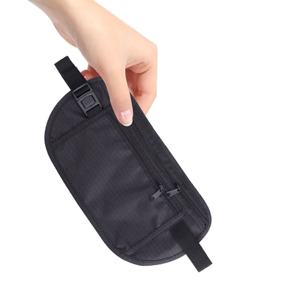 GAXIRE Lightweight Travel Waist Bag with Phone Holder and Money Belt for Sports, Outdoor Activities - Black, 1 Piece