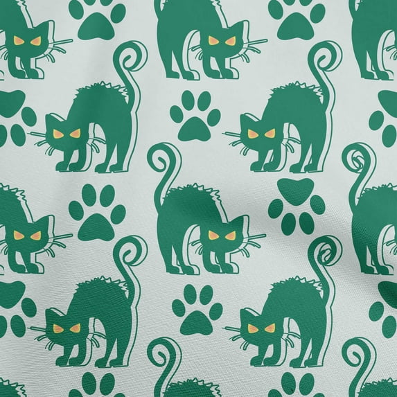 oneOone Cotton Poplin Green Fabric Halloween Dress Material Fabric Print Fabric By The Yard 42 Inch Wide