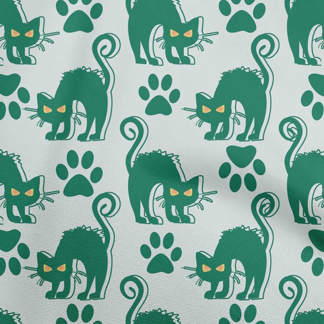 oneOone Popeline de Coton Sergé Tissu Vert Matière de Robe d'Halloween Tissu Imprimé Tissu au Mètre 56 Pouces de Large