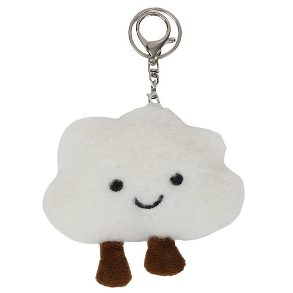 Januofit Super Cute Kawaii Smiling Face Happy Cloud Plush Cloud Baby Women Girls Keychain Pendant Metal Key Ring Keychain