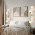 thumbnail image 4 of KAWOTI 4-Light Wall Sconces Bathroom Vanity Light Fixtures with Frosted White Glass Shade, Metal Wall Light for Bedroom Living Room, 4 of 9
