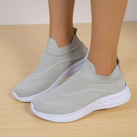 

XIAQUJ Women Sneakers Fashionable and Simple Solid Color New Pattern Summer Flat Bottomed Mesh Breathable and Comfortable Casual Shoes Women s Fashion Sneakers Grey 9(42)