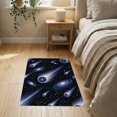 thumbnail image 3 of ODIKA 2'x3' Washable Accent Rug Pet Friendly, Bedside Mat Starry Field Constellation Grid Uranus Themed Galaxy Meteorite Refined for Bedroom, Nursery, RV, 3 of 7