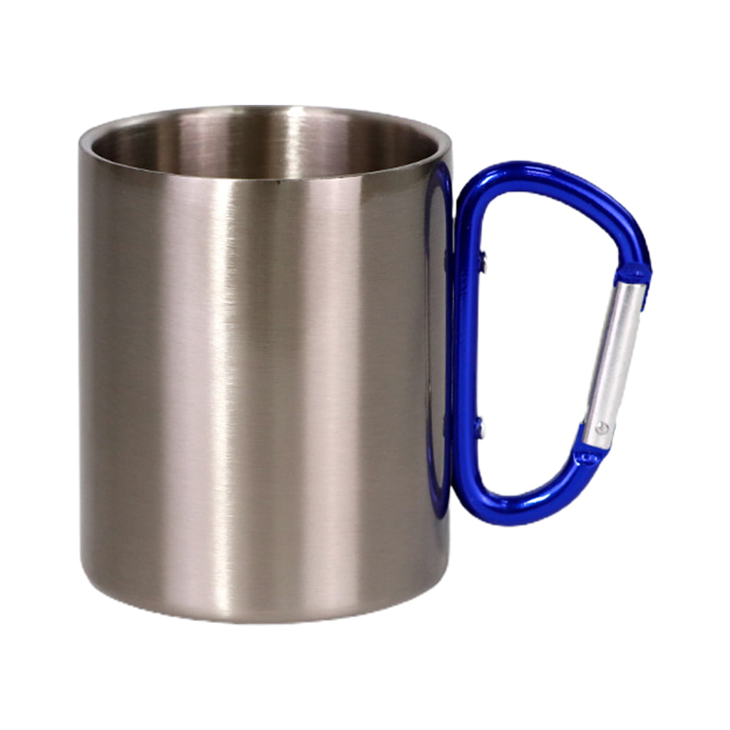 Stainless Steel Cup Camping Outdoor Cup Mug With Carabiner Hook HandHFUK 