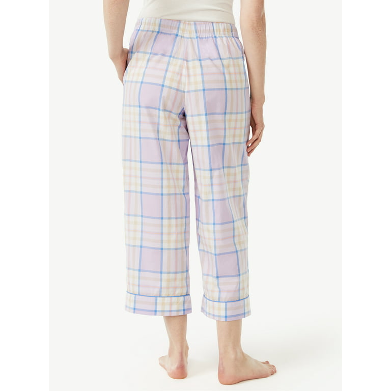 Joyspun Women's Woven Capri Pajama Pants, Sizes S to 3X 
