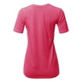 thumbnail image 3 of A2Y Women's Basic Solid Premium Cotton Short Sleeve Crew Neck T Shirt Tee Tops Fuchsia M, 3 of 6