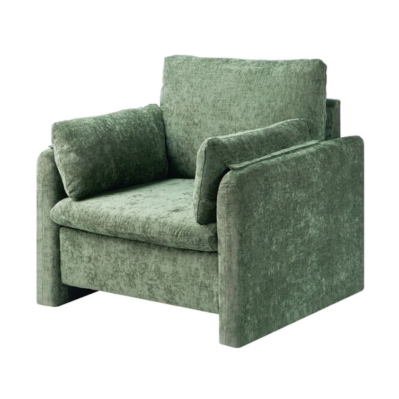 Accent Chair, Modern Upholstered Armchair, Fabric Living Room Chair with Arched Back, Comfortable Single Chair for Bedroom, Study, Office, 400lbs Capacity