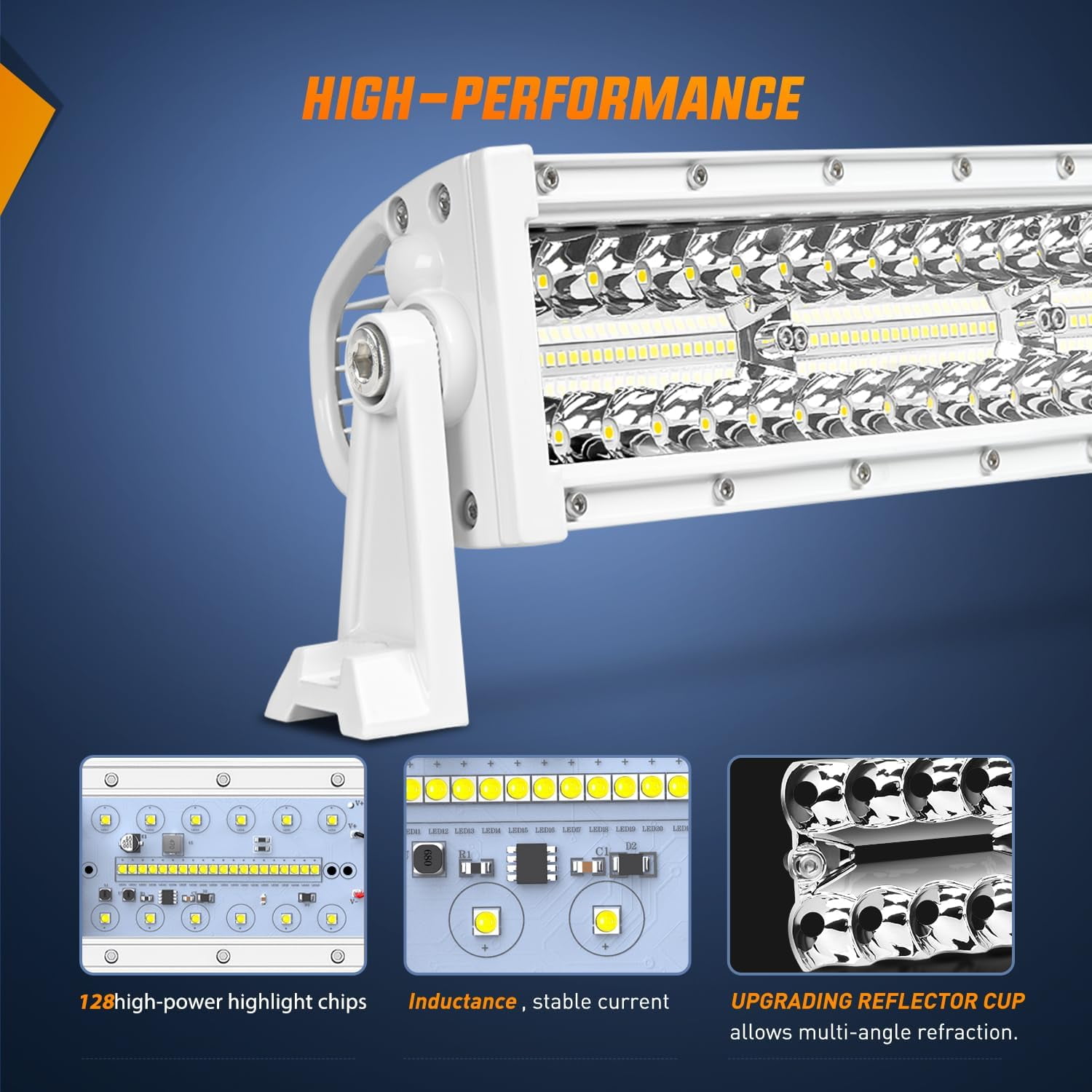 Nilight 13.5-Inch Triple Row LED Light Bar, White Spot/Flood Combo Beam, Waterproof Off-Road & Marine Deck Lighting