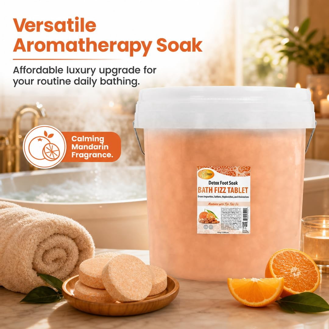 SPA REDI - Bath Fizz Tablets - Mandarin Scented - 2500 Tablets - 3 Gal Pail