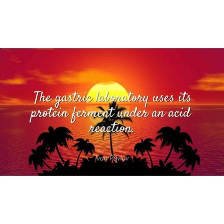 Gastric Acid (Ivan Pavlov - The gastric laboratory uses its protein ferment under an acid reaction - Famous Quotes Laminated POSTER PRINT)