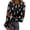Black, variant on Christmas Women's Shirts Christmas Printed Crew Neck Thumb Hole Cuffs T‑shirt Long Sleeve Pullover Tops Stretchy Fashion Autumn Daily Blouses Multicolor 3XL