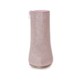 thumbnail image 6 of BLISSFUL STEP Women's Glitter Point Toe Stiletto Heels Ankle Boots Light Pink 9, 6 of 7