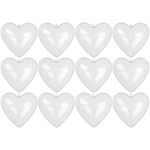 12pcs Heart Shaped Plastic Ball Ornament Arrangement Party Decoration Hanging Balls