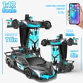 thumbnail image 4 of Remote Control Car, Transform Robot RC Car for Kids, 2.4Ghz 1:12 Scale Model Racing Car with One-Button Deformation, 360°Drifting, Transforming Robot Car Toy Gift for Boys and Girls, 4 of 7