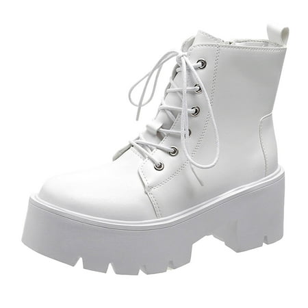 

Larisalt Womens Boots Fall 2022 Women s Chelsea Platform Boots Ankle Booties Shoes White