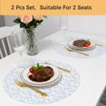 thumbnail image 5 of Blue Spring Floral Round 15 Inch Placemats Set of 2, Elegant Watercolor Summer Botanical HeatResistant Non Slip Place Mats for Dining Table, Wipeable Braided Kitchen Table Mats for Housewarming, 5 of 9