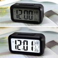 thumbnail image 4 of Reloj despertador digital LED con retroiluminación, repetición de alarma, calendario silencioso, relojes de mesa electrónicos de escritorio, reloj de escritorio (negro), 4 of 4