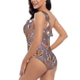 thumbnail image 5 of Yiaed Daisies Flowers Print Women One Piece Swimsuits Tummy Control One Shoulder Bathing Suits Pattern Ruffle Swimwear-X-Large, 5 of 8