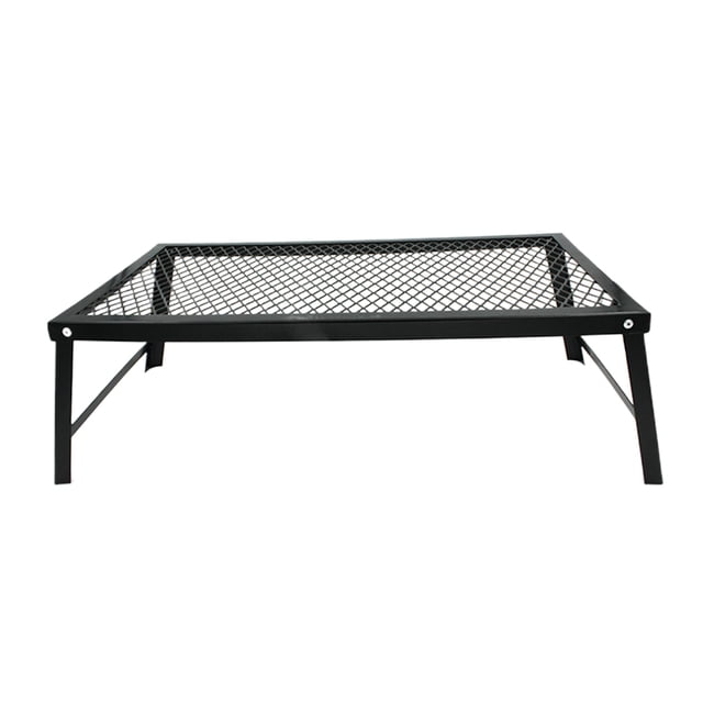 Iron Portable Spray Foldable Table for Camping Outdoor Activities Mesh Picnic Barbecue Desk ANti-rust Table (Black)
